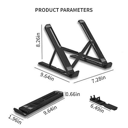 Adjustable Aluminum Laptop Stand – Ergonomic & Foldable, Fits 10-15.6" Laptops